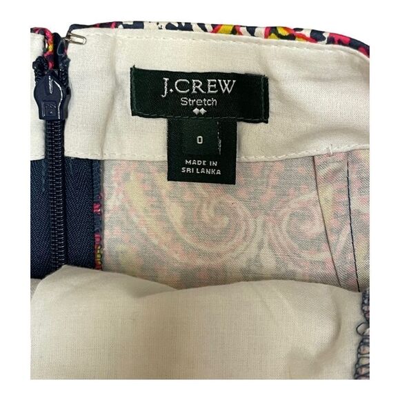 J. Crew Factory Blue Pink Bohemian Paisley Printed Stretch Mini Skirt Size 0 EUC - Picture 4 of 10